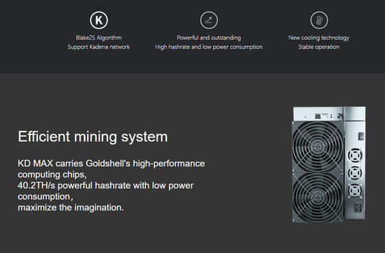 Blake2s KDA Asic Miner Goldshell KD MAX 40.2t Serwer komputerowy Kadena