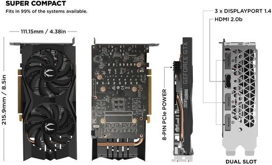 192Bit Mining Rig Karta graficzna ZOTAC Gaming GeForce GTX 1660 6 GB GDDR5 Karta graficzna